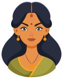 Illustration of an Indian woman in traditional attire