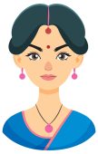 Vector art of an Indian woman